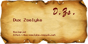 Dux Zselyke névjegykártya